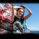 Razer Kanagawa Wave Tank Top XXL Female Model Colorful Rocks Tying Hair