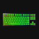 Razer Huntsman TE US (Green Keys) - Black Background with Light (Top-Down View)