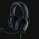 Razer Blackshark V2 X (Black) - Black Background with Light (Angled View)