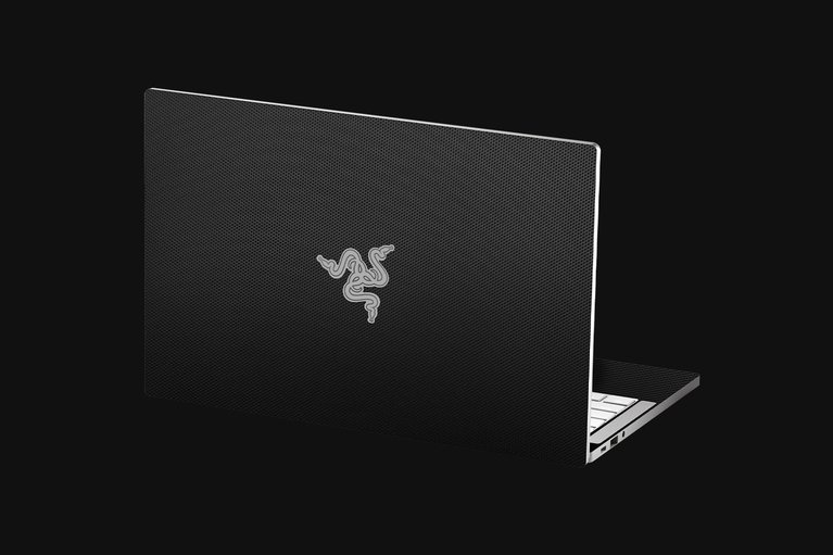 Razer Book (Angled View) Skin - 3D Honeycomb (Black) Full